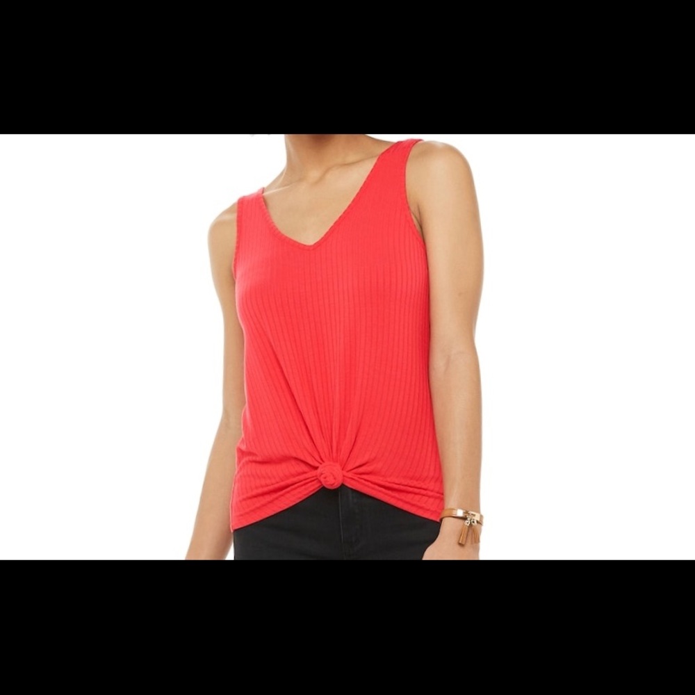 Coral tie front shirt